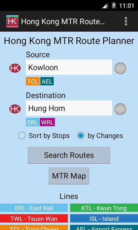 Hong Kong Metro Route Planner