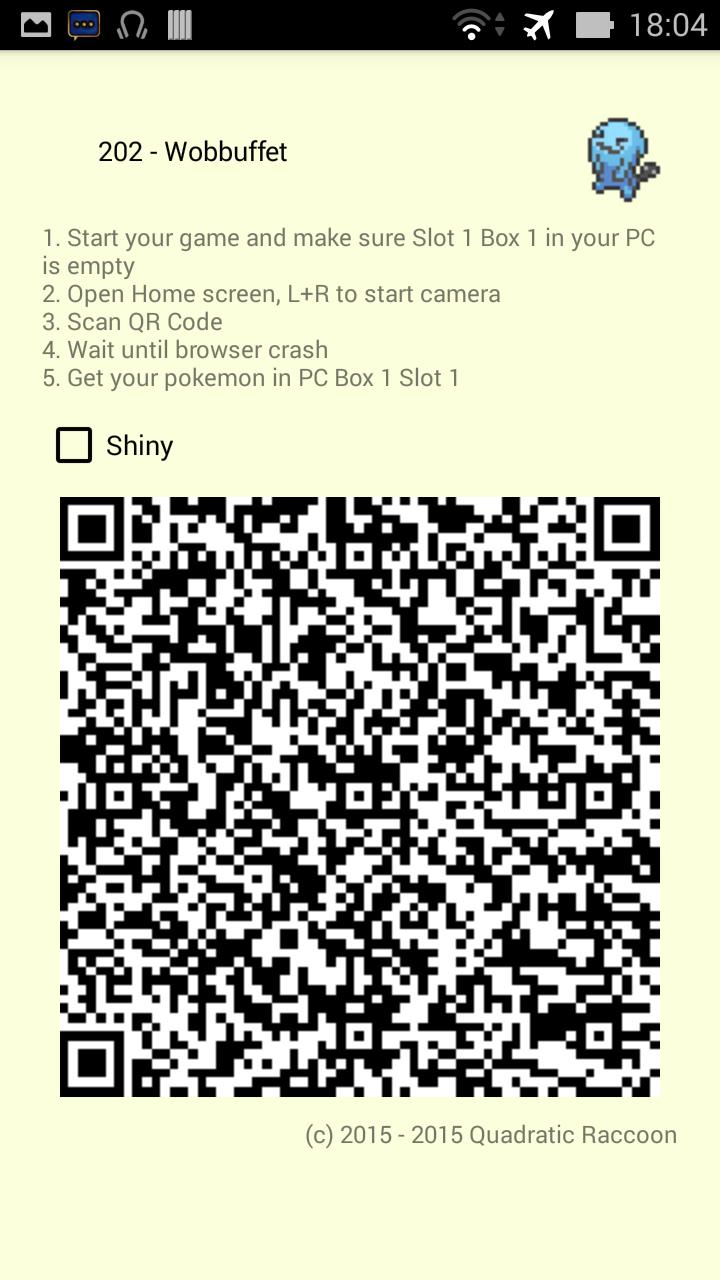 QR Codes for Pokemon XYORAS