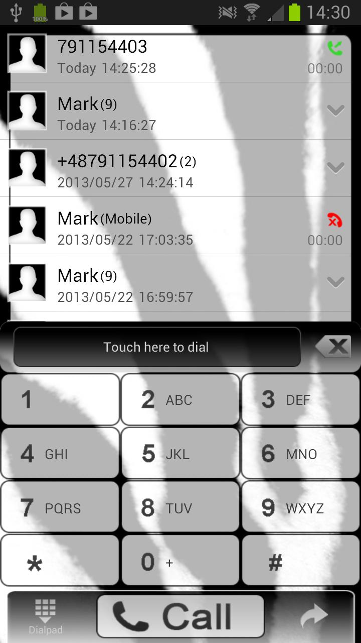Zebra Theme for GO Contacts